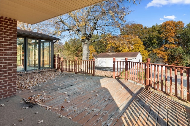 deck with a storage unit