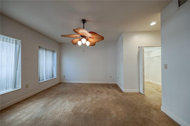 151 Fort Pitt Blvd Unit 401, Downtown Pgh, PA 15222 - empty room with carpet flooring, ceiling fan, baseboards, and recessed lighting