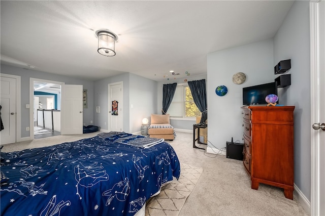 bedroom featuring carpet