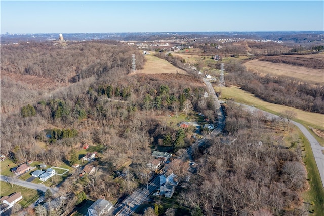 drone / aerial view featuring a rural view