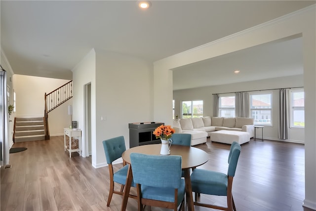 dining room featuring light hardwood / wood-style flooring