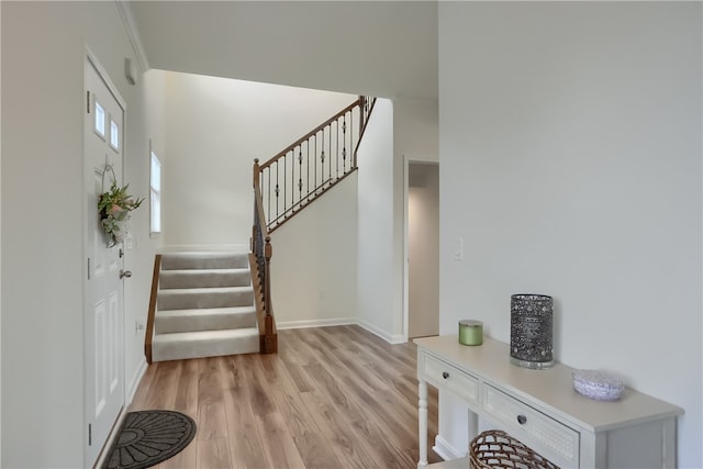 entrance foyer featuring light hardwood / wood-style flooring