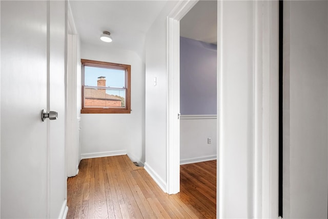 hall featuring light wood-type flooring