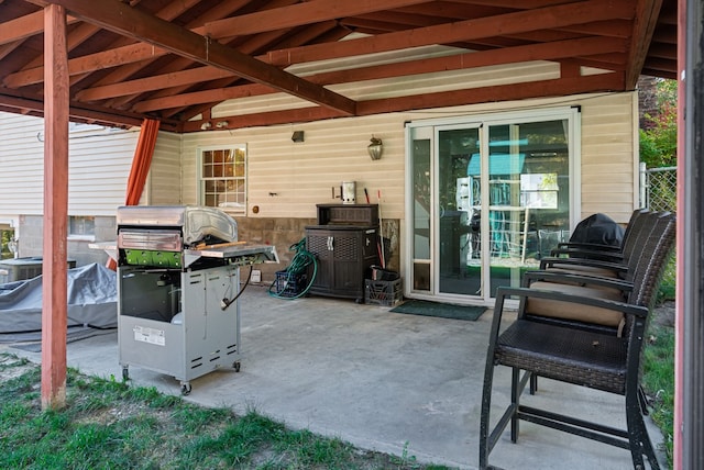 view of patio with grilling area