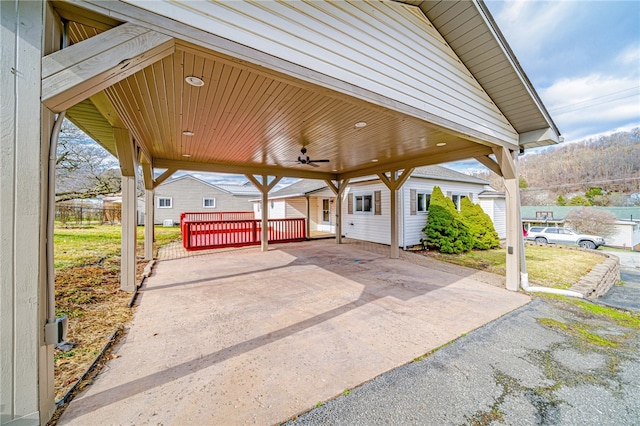 view of patio / terrace featuring ceiling fan