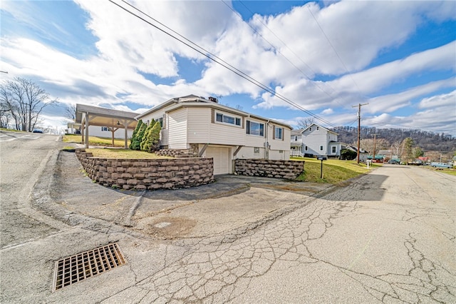 view of home's exterior with a garage