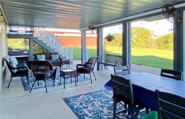 view of sunroom