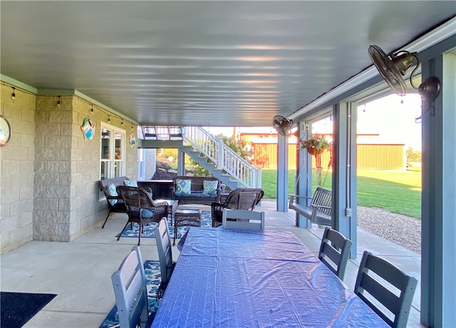 view of patio / terrace with an outdoor living space