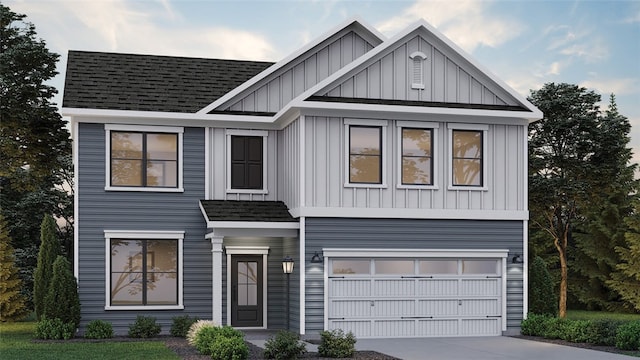 view of front facade featuring a garage