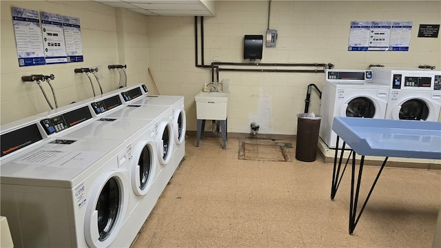 laundry area featuring washer and dryer