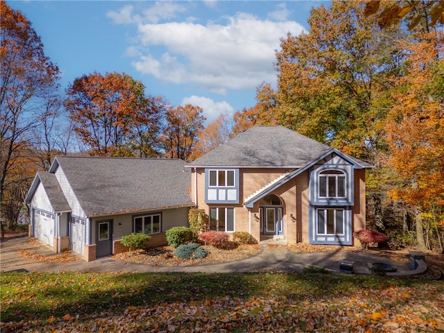 view of front of house with a garage