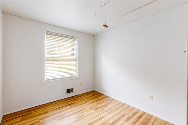 empty room featuring light wood-type flooring