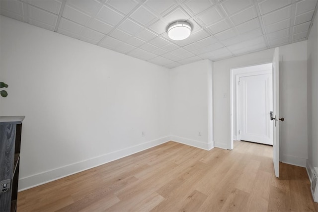 empty room featuring light wood-type flooring