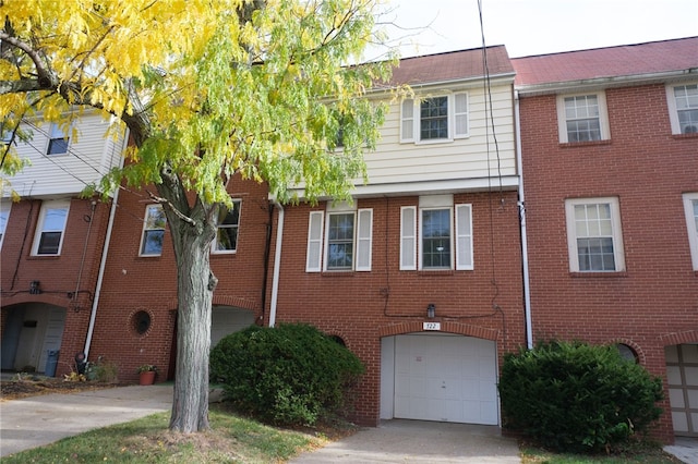 view of building exterior featuring a garage