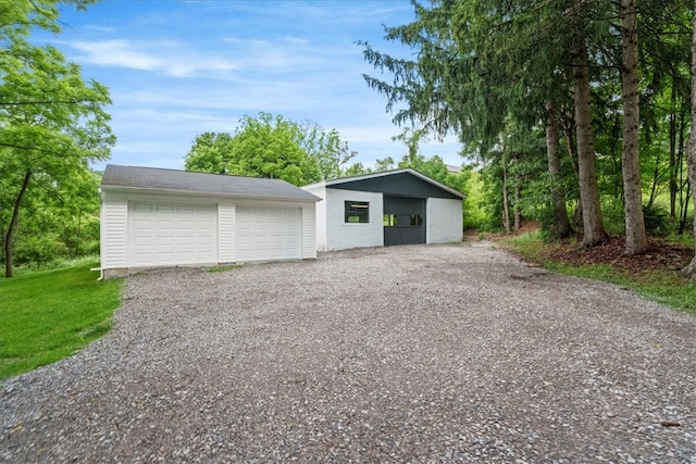 view of garage