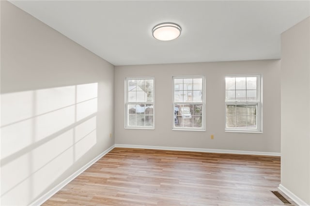 empty room featuring light wood-type flooring