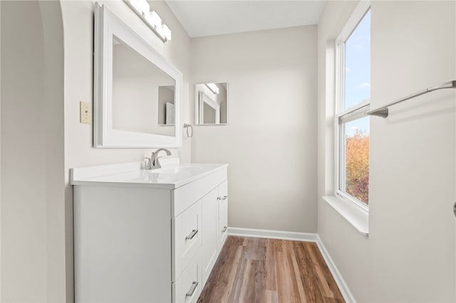 1315 Lucia Dr, Canonsburg, PA 15317 - bathroom with baseboards, wood finished floors, and vanity