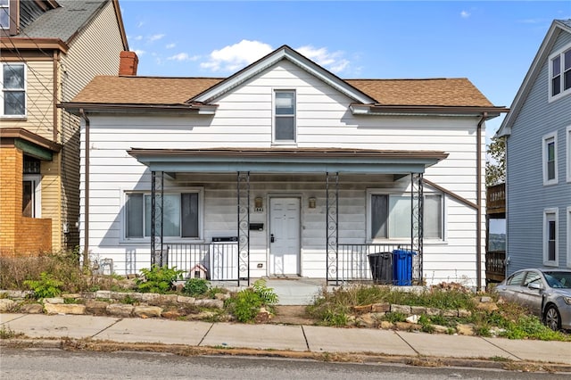 view of front facade featuring covered porch