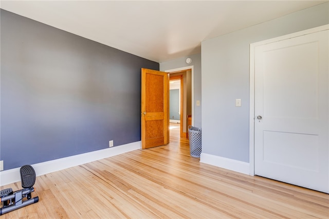 unfurnished room featuring light wood-type flooring