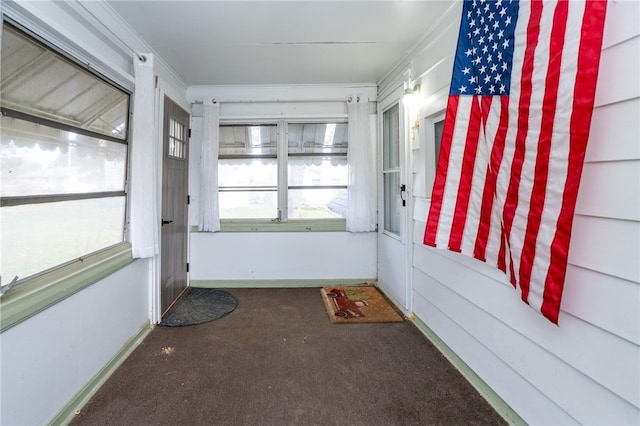 view of unfurnished sunroom