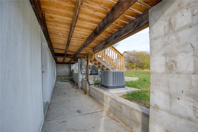 view of patio featuring central AC