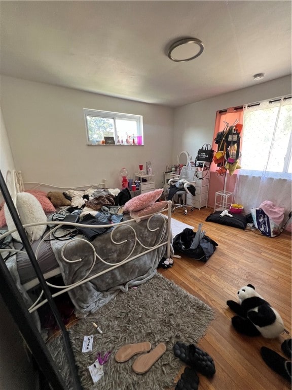 bedroom with wood-type flooring