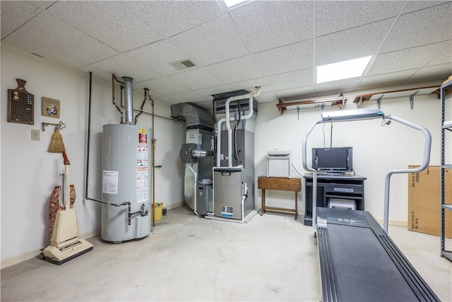 utilities featuring gas water heater and heating unit