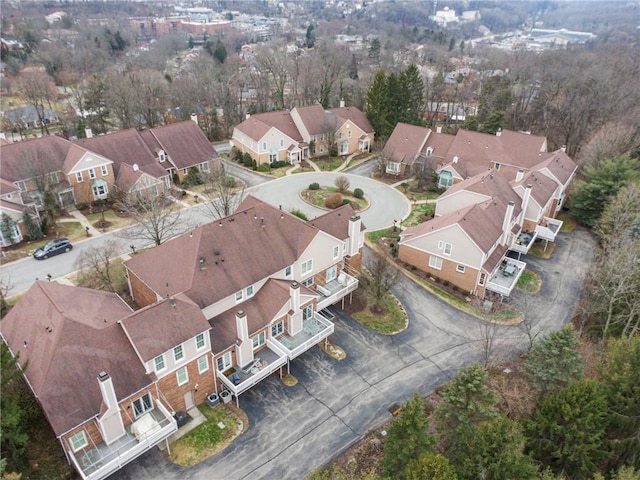 aerial view with a residential view