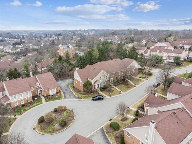 aerial view with a residential view