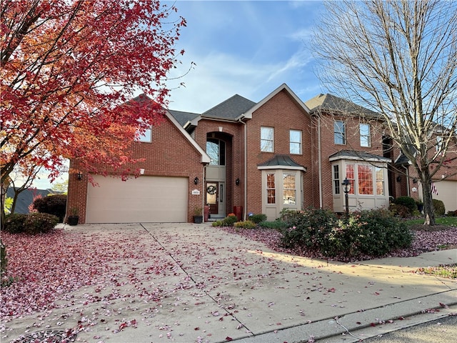 front facade with a garage