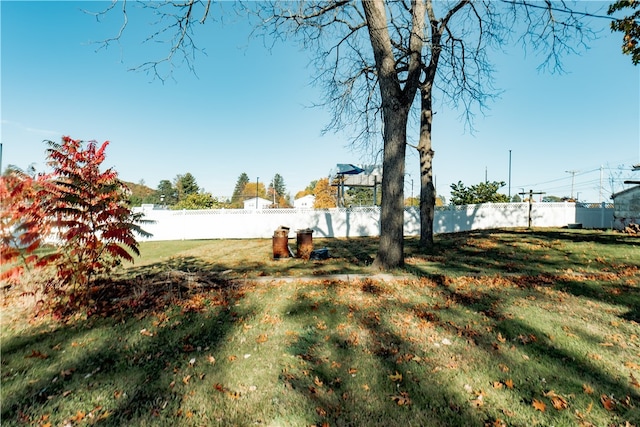 view of yard featuring a fenced backyard