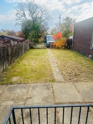 view of yard with fence