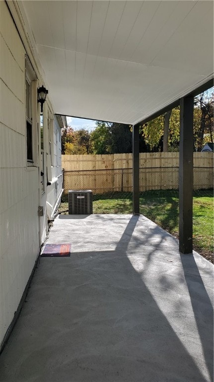 view of patio featuring central AC