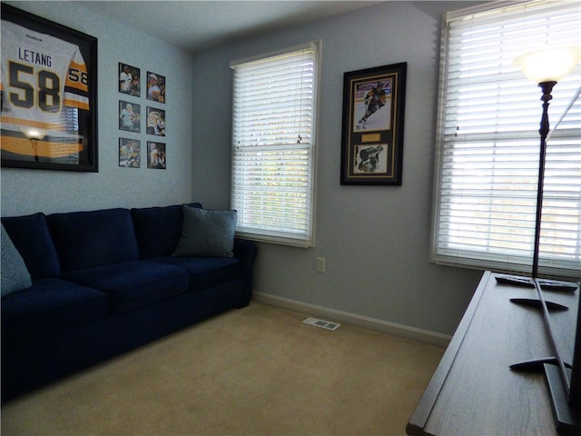 view of carpeted living room