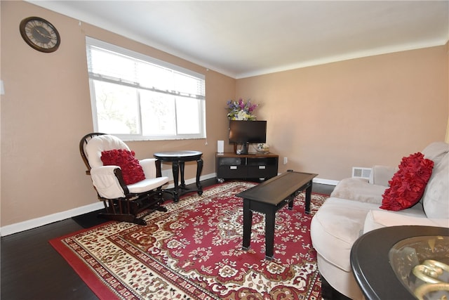 living room featuring hardwood / wood-style floors