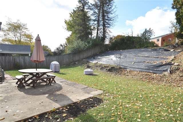 view of yard featuring a patio area