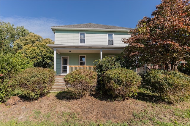 view of front of home with covered porch