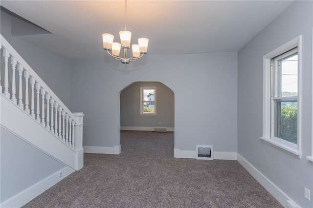 interior space featuring an inviting chandelier