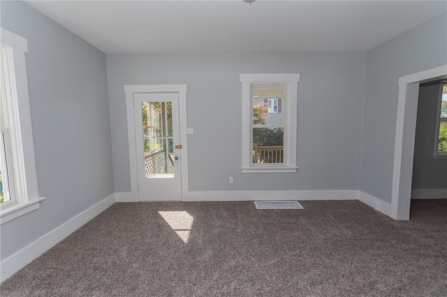 carpeted empty room with plenty of natural light