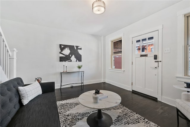 entrance foyer with dark wood-type flooring