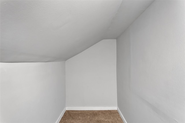 bonus room featuring carpet and vaulted ceiling