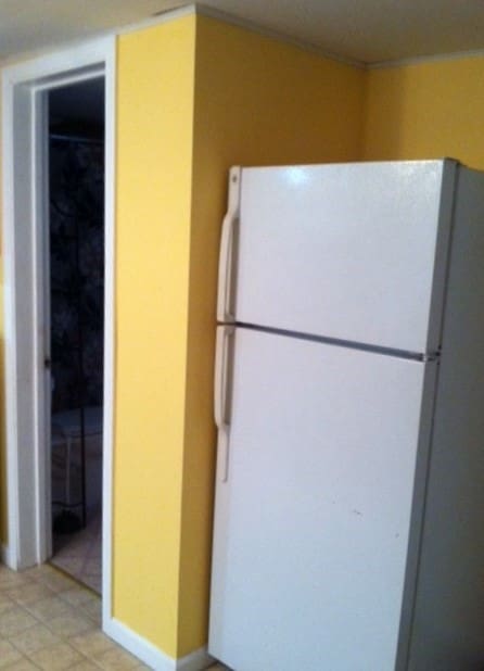 kitchen with white refrigerator