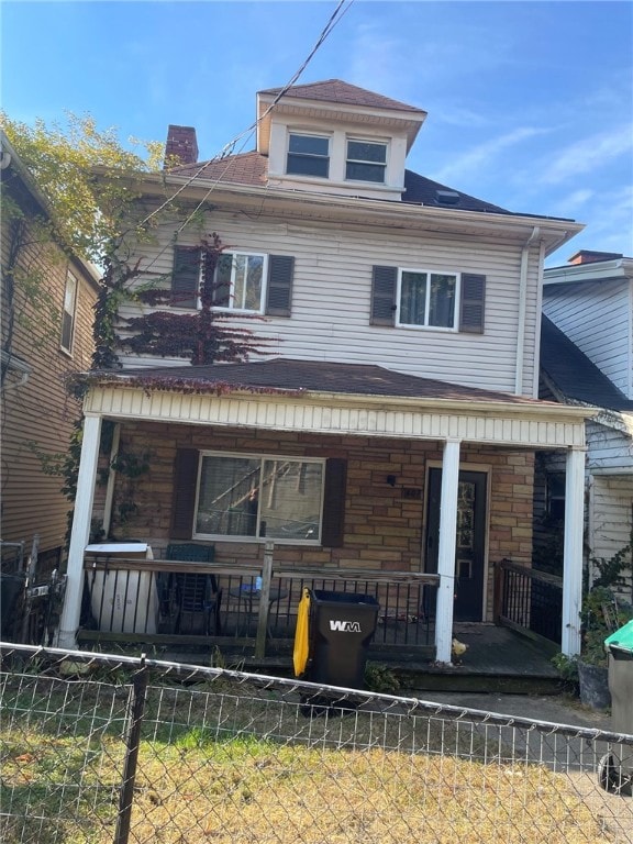 view of front of property with covered porch