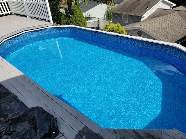 view of pool featuring a deck