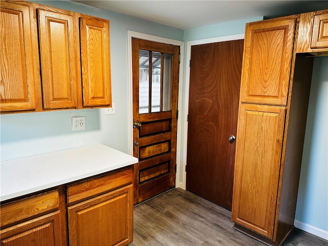 kitchen featuring dark hardwood / wood-style floors