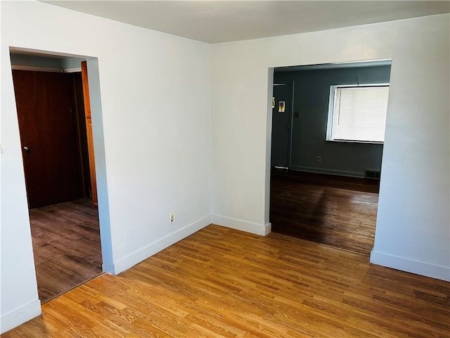 empty room featuring hardwood / wood-style floors