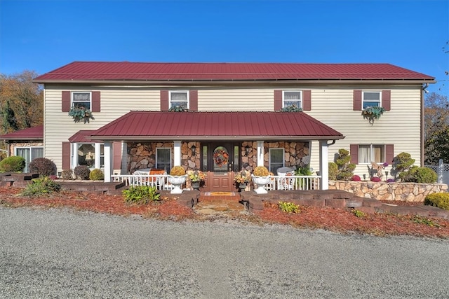 view of front of property with covered porch