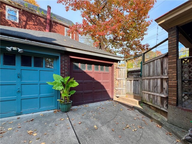 view of garage