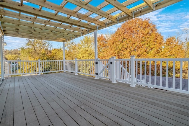 wooden deck with a pergola