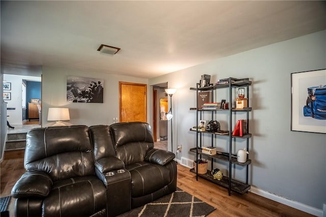 living room featuring hardwood / wood-style floors